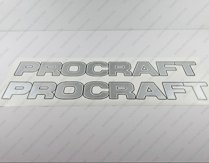ProCraft Boat Logo Silver Decal Set of 2 x 31.25"